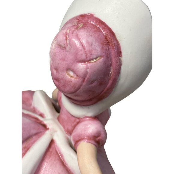 Girl with Bloomers #904 Bisque Porcelain Figurine Pink Ruffled Dress 4.5" - Picture 7 of 16